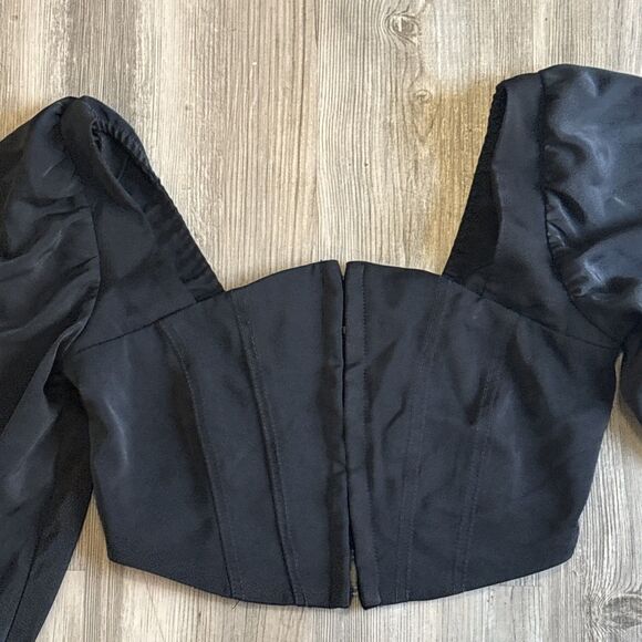 Urban Outfitters Maddie Women's Top Bustier Corset Puff Sleeve Crop Top Size S - Picture 4 of 9